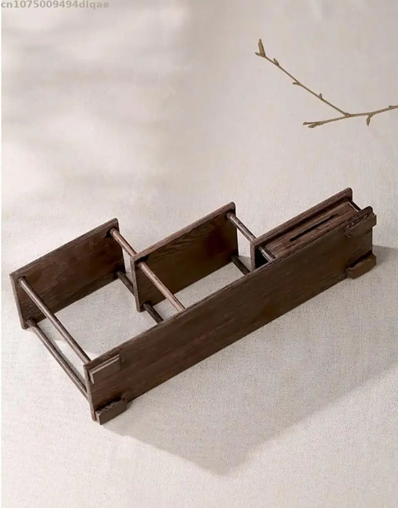 Natural Solid Wood Decorative Shelves for Wine Tea Sets Pedestal Crafts Vase Flower Pot Bonsai Buddha Display Stand Storage Rack