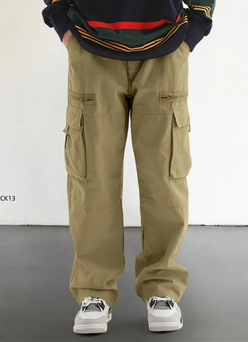 Men's workwear pants, summer and spring cotton workwear, new casual hiking and jogging pants, sports pants, men's autumn pants