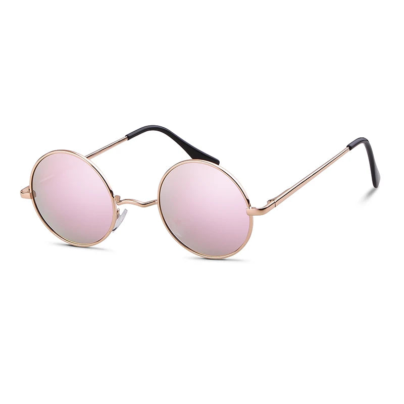 Trendy Round Polarized Sunglasses High Quality Brand Design Vintage Party Men Circle Small Frame Women Yellow Shades Sun Glasses