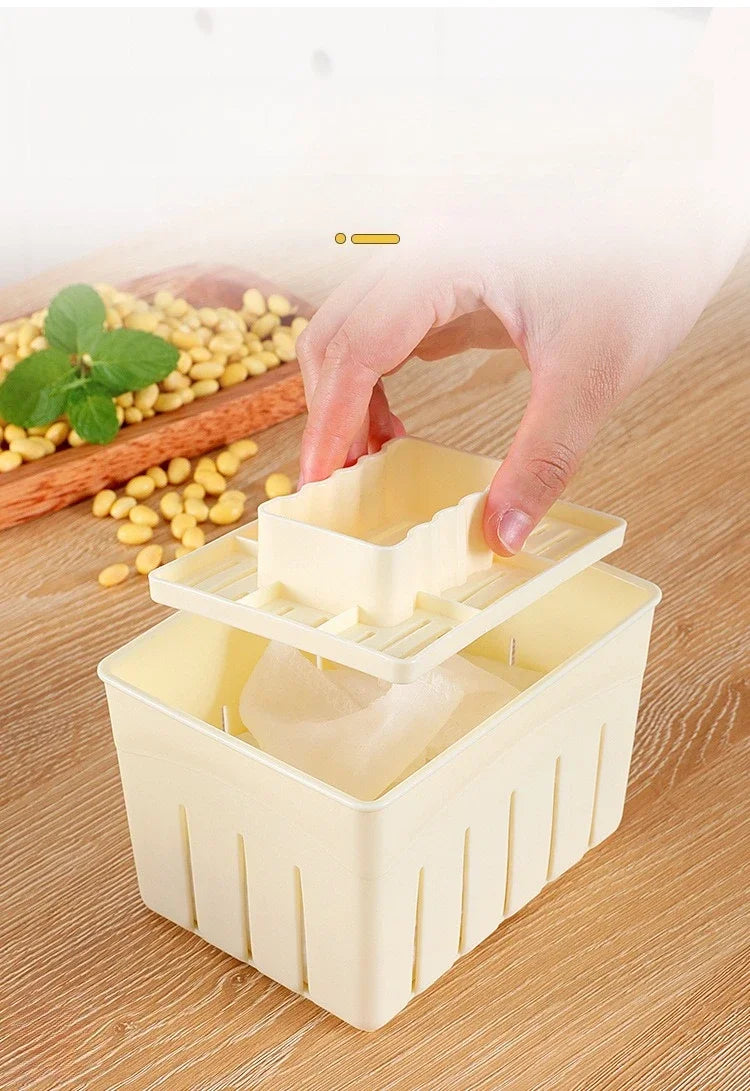 DIY Plastic Tofu Press Mould Homemade Tofu Mold Soybean Curd Tofu Making Mold With Cheese Cloth Kitchen Cooking