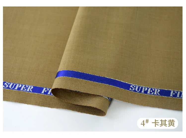 High Count 50% Worsted Wool Fabric For Suits Sewing Blazer Vest Pants Coat DIY High End 280g/m Serge Cloth Material 50X150cm