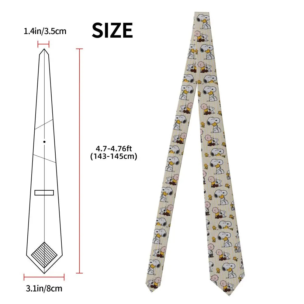 Personalized Fashion S-Snoopys Neckties Men Silk Cartoon Office Neck Tie