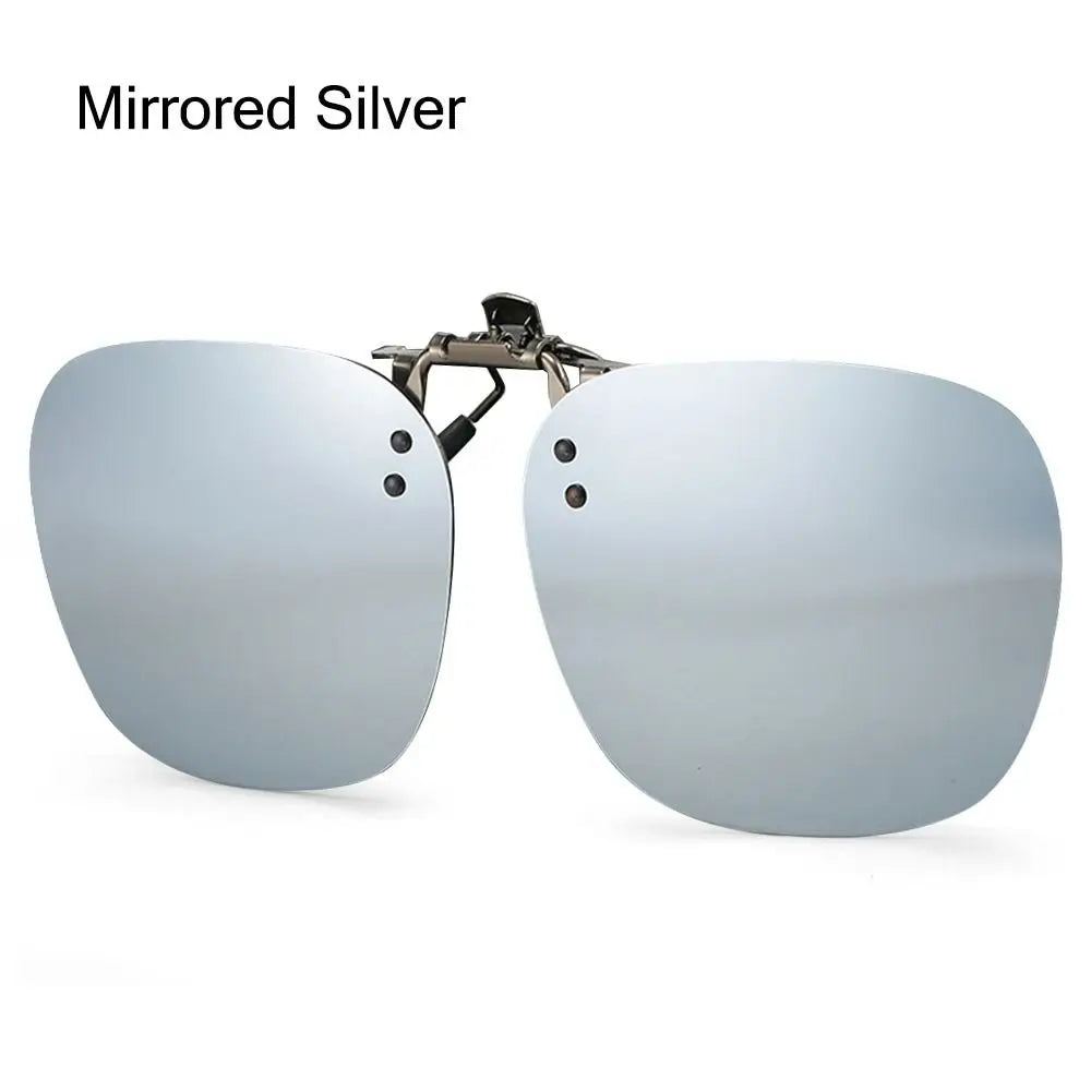 Polarized Clip On Sunglasses Men Car Driver Goggles Women Square Flip Up Sun Glasses for Prescription Rimless Polygonal Shades