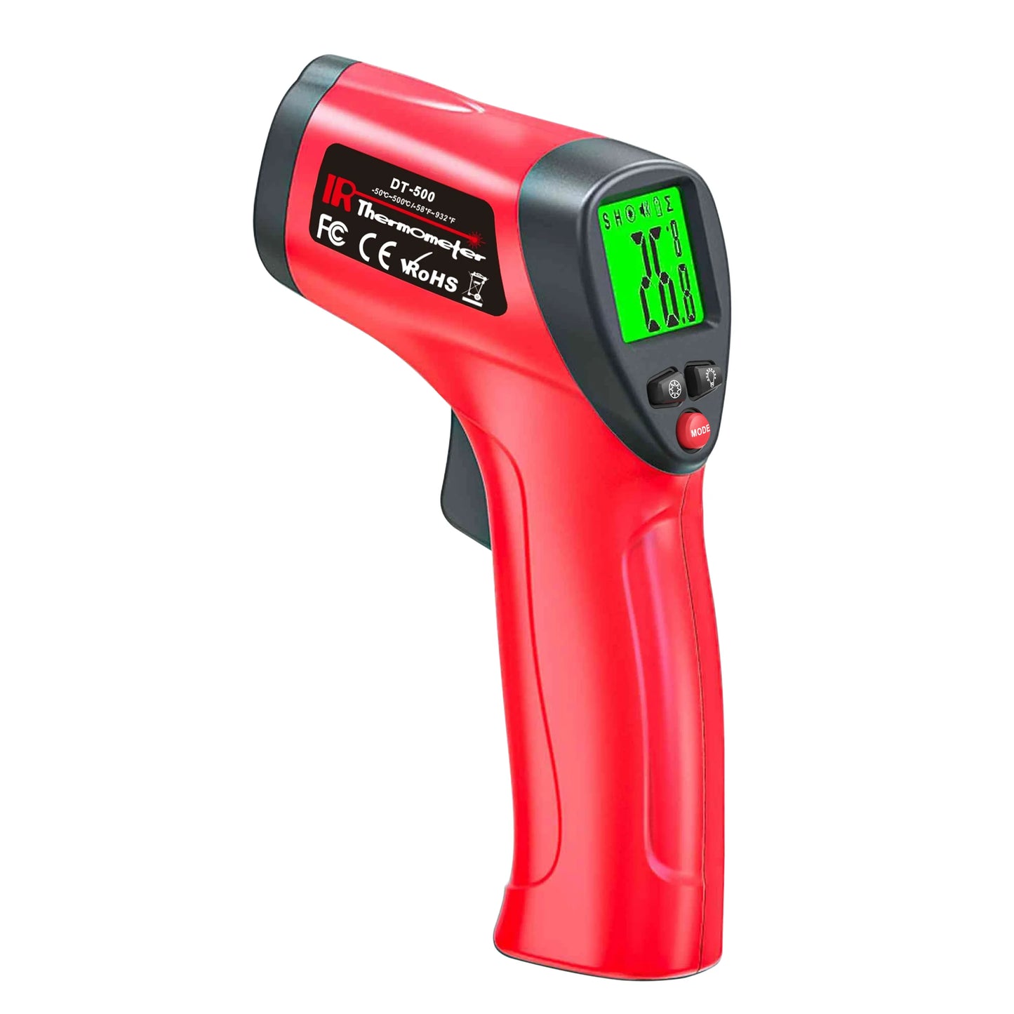 Digital Infrared Thermometer -58℉-932 ℉ Household Thermometer Emissivity Adjustable Non-contact Laser Temperature Gun for Home