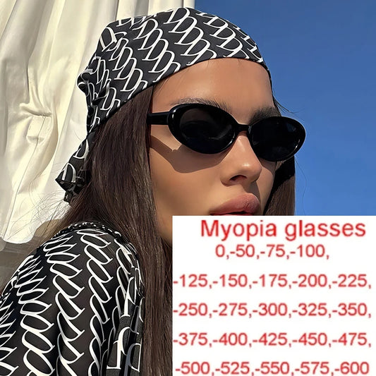 Polarized Small Oval Women's Myopia Sunglasses Women Frame Nearsighted Sun Glasses Uv400 Protection Eyewear