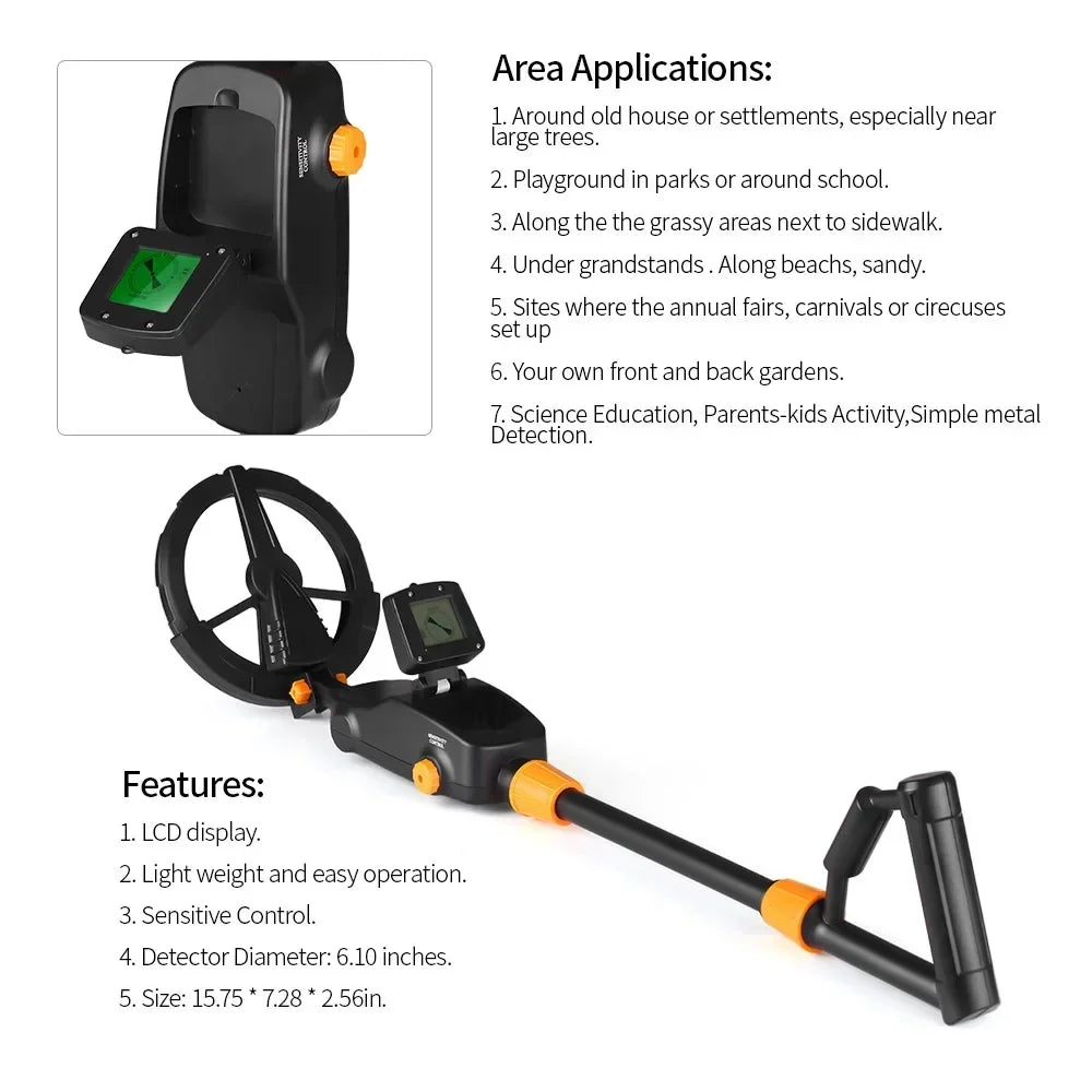 MD1008A Metal Detector Underground Professional Depth 2m Scanner Search Finder Gold Detector Jewelry Treasure Hunter Seeker Tool