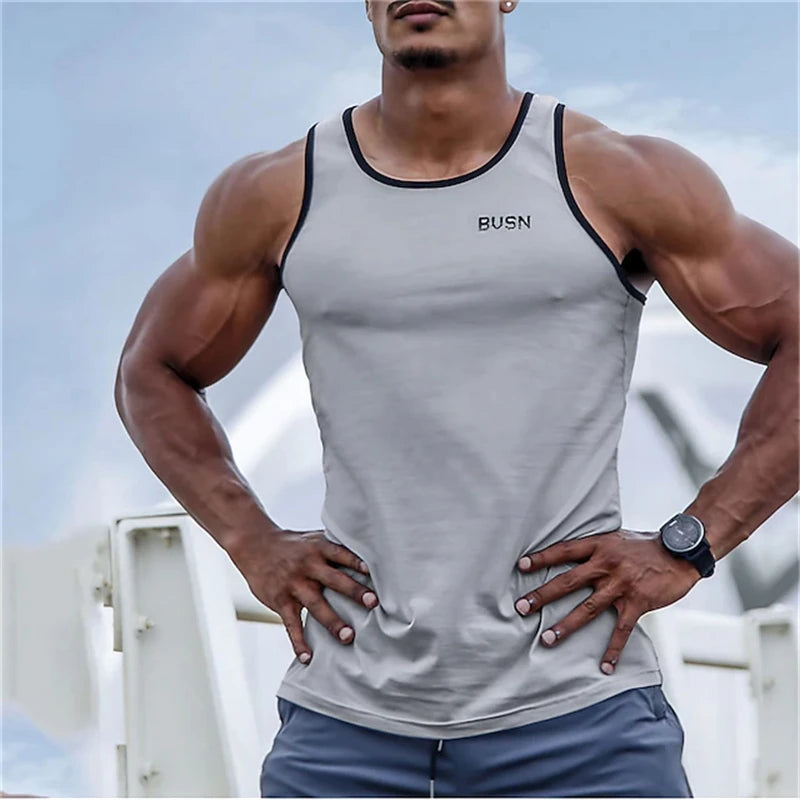 Summer Daily Trend Men's Tank Top Outdoor Sports Running Fitness Mens Sleeveless T-shirt Urban Street Men's Tank Top Man Clothes