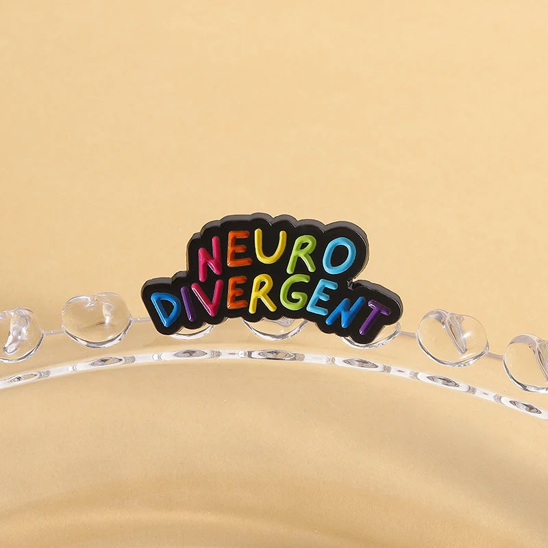 Autism Awareness ADHD Mental Health Enamel Pin Rainbow Neurodivergent Brooch Lapel Backpack Badge Jewelry Gift for Friends