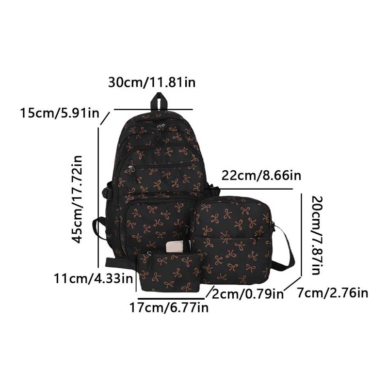 Backpack for Girl Cute Backpack Bow Full Travel Bags Lightweight Backpack Class Bags for Girl High School Students School Bag