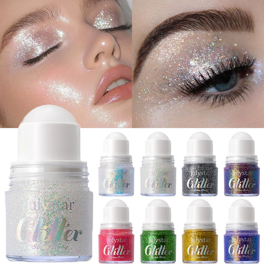 Rolling Sequins Glitter Gel Face Body Painting Shiny Liquid Green White Pearl Gloss Eye Shadow Brighten Stage Makeup Decoration