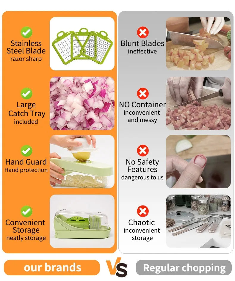 Vegetable cutting artifact Multifunctional grater Potato slicer Shredder Onion dicer Vegetable cutter