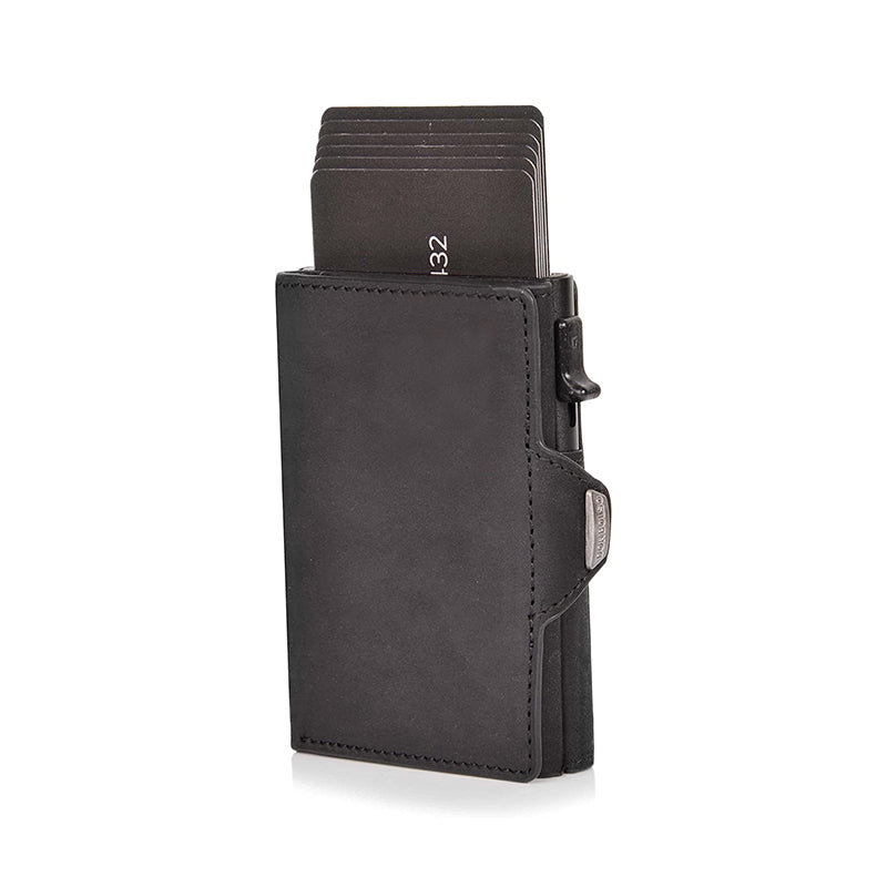 100% Cow Genuin Leather Rfid Credit Card Holder Men Wallets Coin Pocket Bank Cardholder Minimalist Wallet Metal Case Male Purse