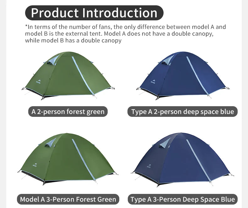 Naturehike  2026 Tents 2-3 People Bleik  Outdoor Hiking Mountain Camping Tent Travel 210T Polyester Waterproof Sunshade Shelter