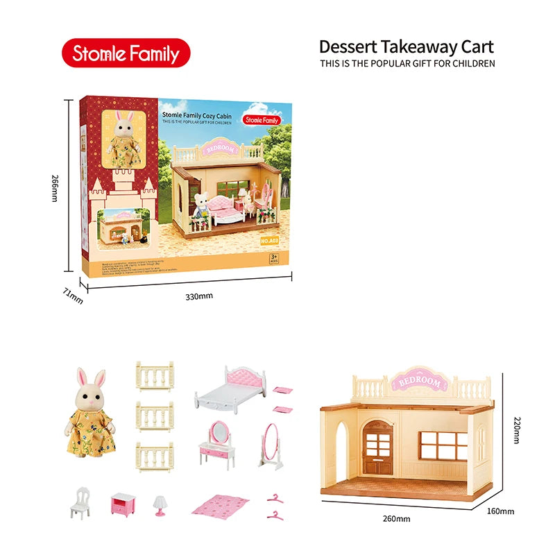 2026 New simulation furniture toys gift simulation room forest family small west house rabbit animal model home play toys