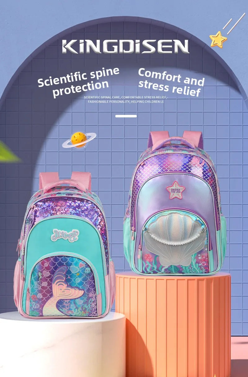 Kids School Backpacks for Girls School Bag Set with Lunch Bag Pencil case Elementary Students Backpack Cute Book Bag