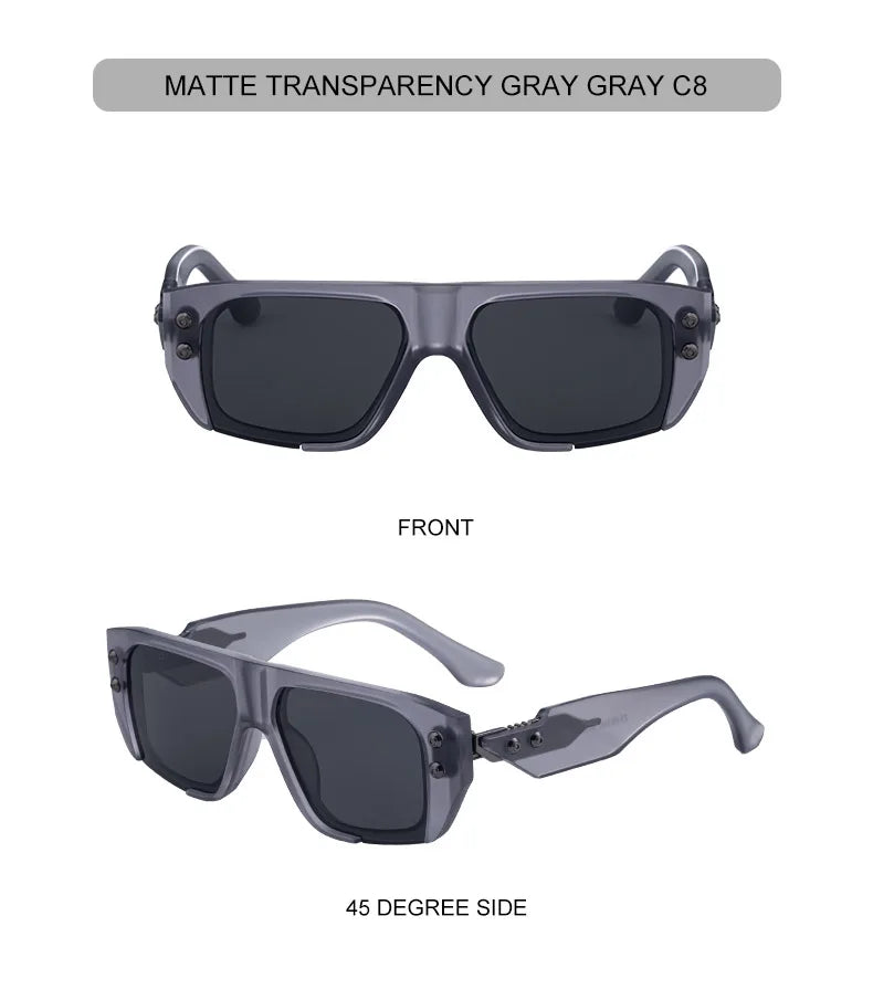 Polarized Oversized Square Sunglasses Men 2025 Luxury Brand Retro Steampunk Outdoor Sun Glasses Trendy Shield Shades UV400