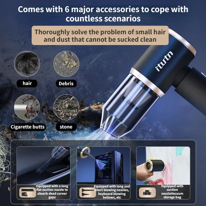4 in 1 Wireless Car Vacuum Cleaner Portable Powerful Cleaning Machine Car Accessories Vacuum Pump Home Appliance Robot Cleaner