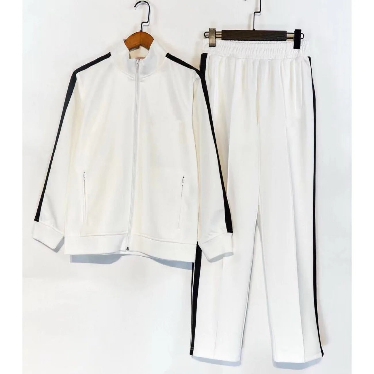 Men's 2 Piece Striped Tracksuit Set, Casual Zip Up Jacket and Jogger Pants Sports Outfit