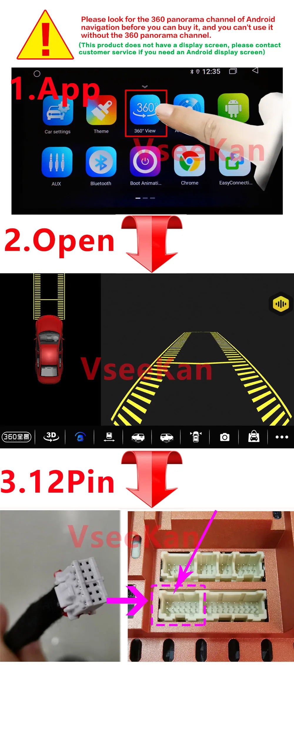 360° Panoramic Camera HD AHD1080p/720p Rear/Front/Left/Right 360 Bird View System 4 Cameras For Universal 360 Car Radio