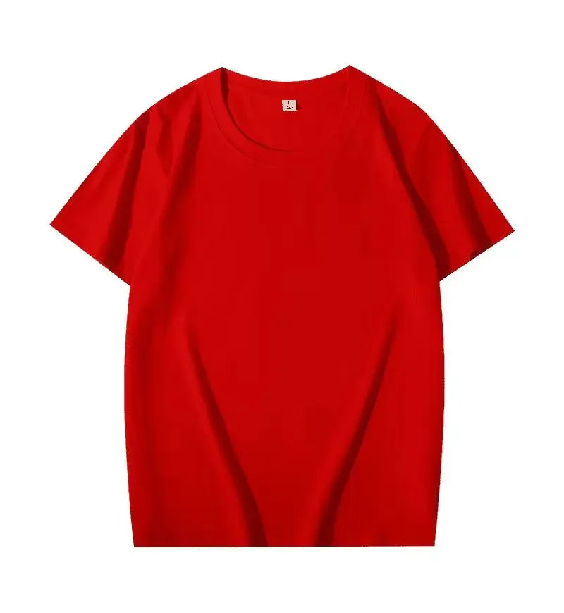 Men Women 100% Cotton  T-shirt Solid Color Trend Leisure Short Sleeve Black White Gray High Quality Heavy Fabric Loose T Shirt