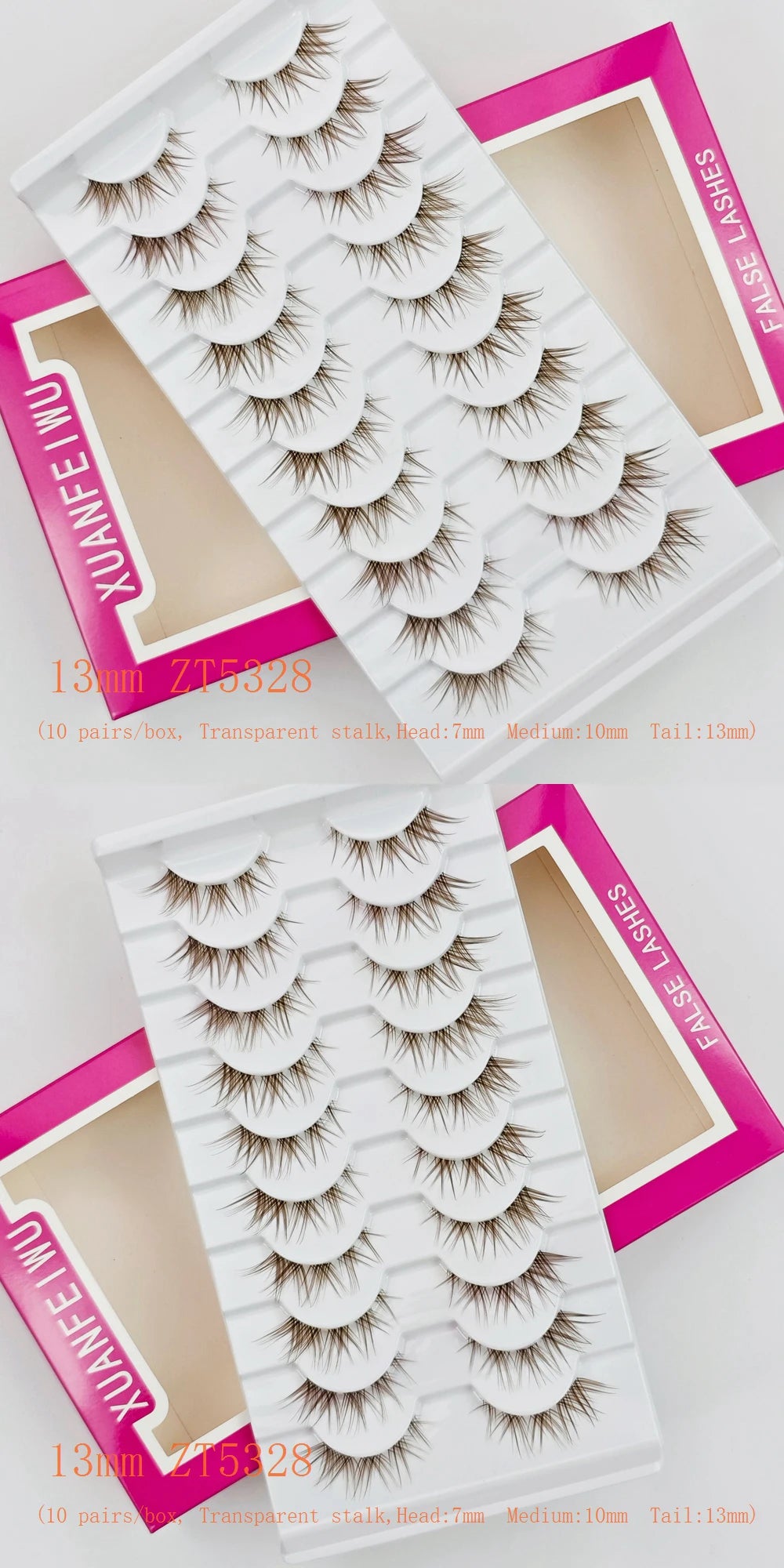 Xuanfeiwu Natural Short Style No-Makeup Look Sparse Full-Strip Ultra-Natural Realistic One-Piece Natural-Looking False Eyelashes DIY Self-Application Beginner Light Makeup Eyelashes