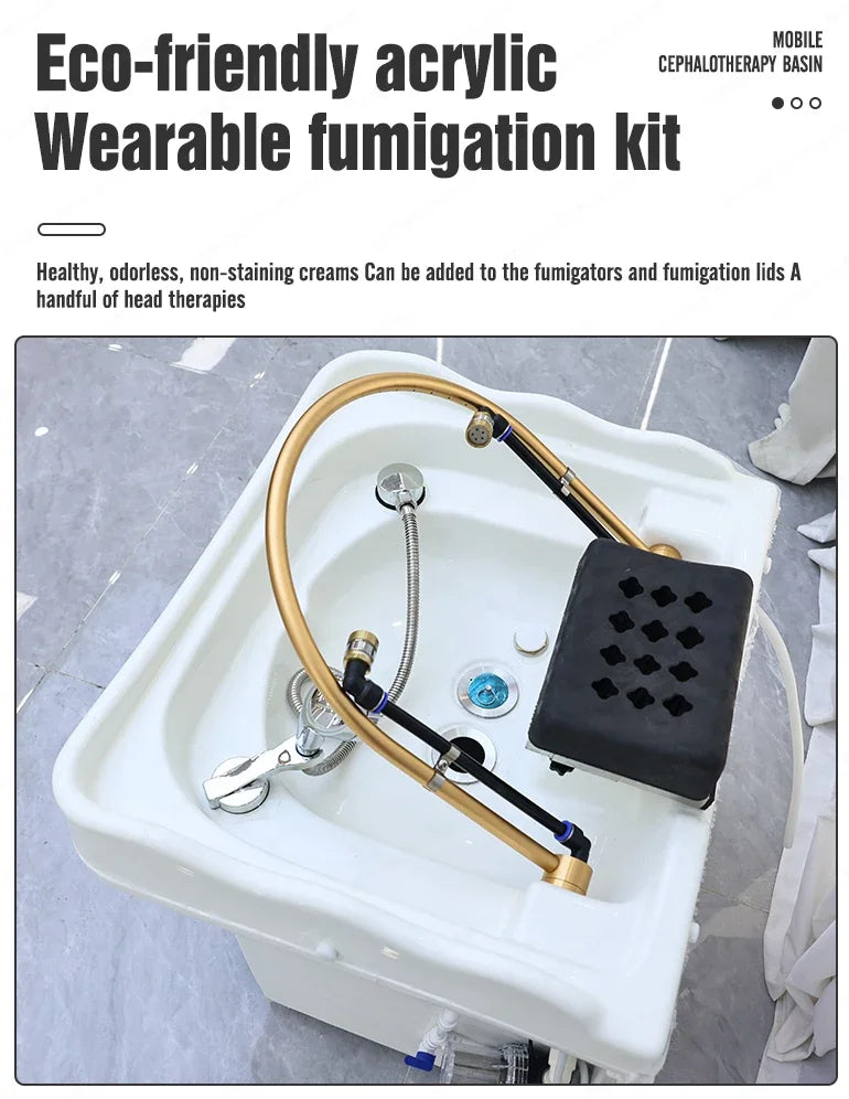 XinSheng Convenient Non Connecting Water Pipe With Water Storage Tank Head SPA Water Circulation Shampoo Basin Hair Wash Salon