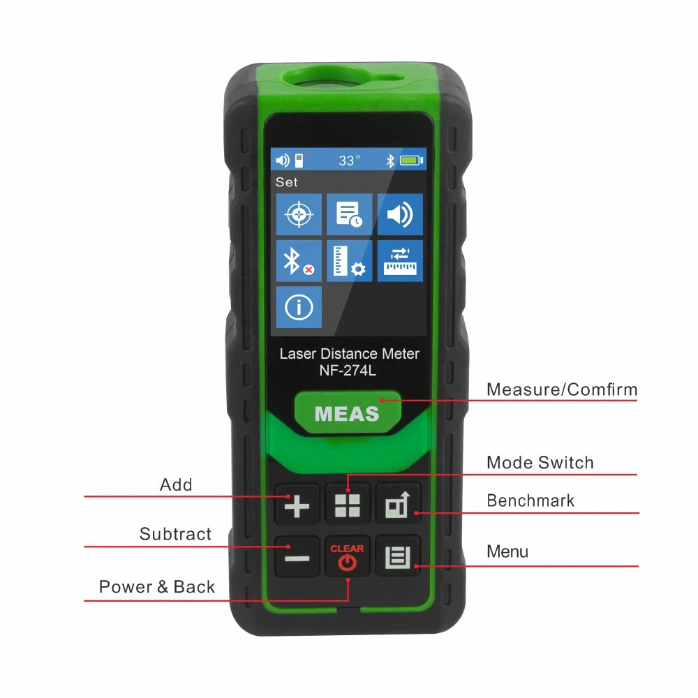 Noyafa NF-274L laser distance meter electronic roulette laser digital tape rangefinder trena metro laser range finder measuring