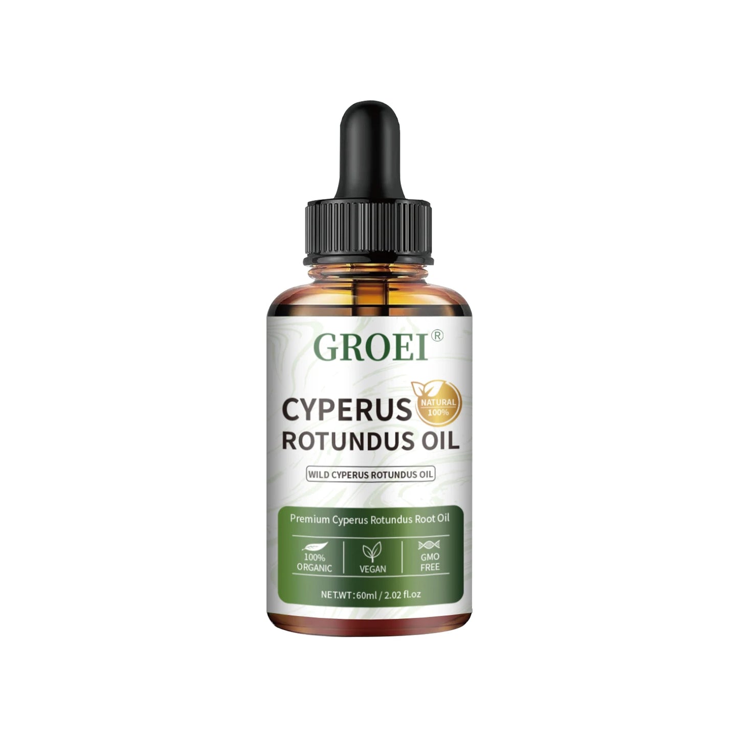 60ml Natural Organic Cyperus Rotundus Oil for Hair Growth Reduction, Post-Shave Care, Vegan & Non-Irritating Skin Moisturizer