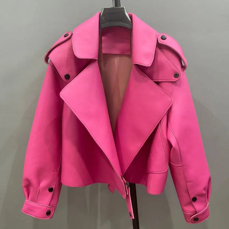 2025 26 Colours Women's Genuine Leather Jacket New Fashion Real Leather Coat Lady Autumn Winter Sheepskin Leather S7547