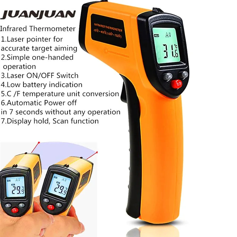 Digital Infrared Temperature Meter Handheld Non-Contact Temperature Detection Pyrometer Laser Thermometer Tester for Industry