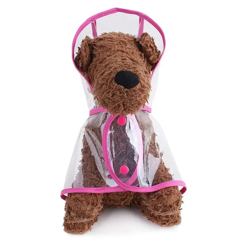 Pet Dog Puppy Transparent Rainwear Raincoat Pet Hooded Waterproof Jacket Clothes