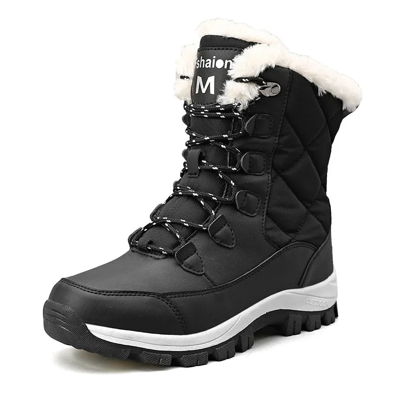 Snow Boots for Women Comfortable Keep Warm Boots Waterproof Platform Shoes Casual Plush Flat Shoes Fashion Winter Women Sneakers