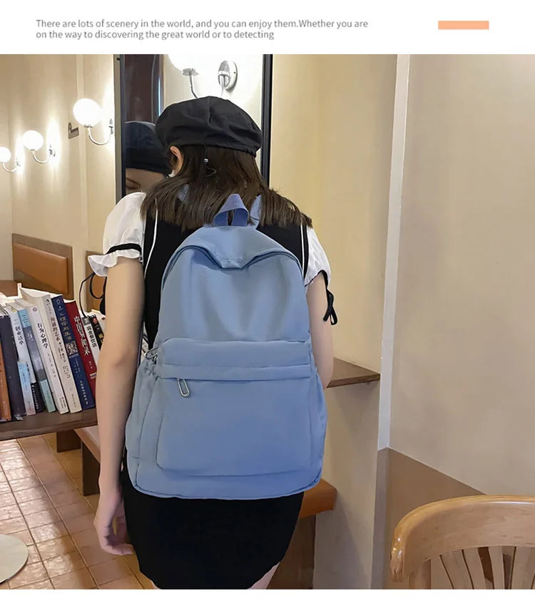 Fashion Canvas Backpack for Women Anti-theft School Shoulder Bag for Teenage Girls New Style Female School Backpack