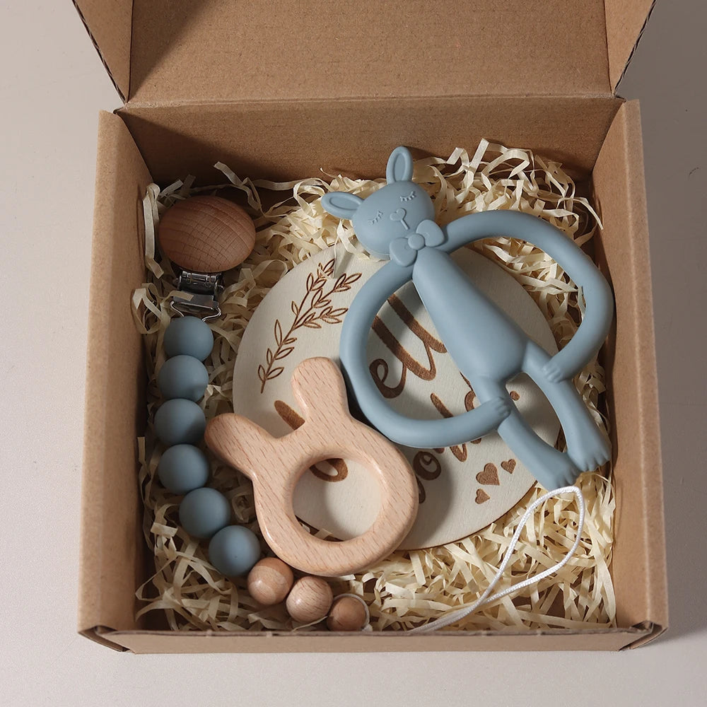 Baby Photo background  Props Set – Newborn Growth Milestone Cards for Photoshoots bunny teether gift set