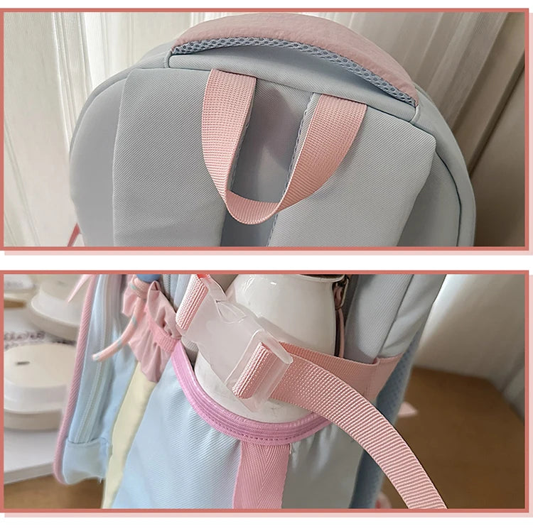 Large Capacity Children's School Bag Set for Girls Primary And Middle School Double Shoulder Backpack Sweet College Style