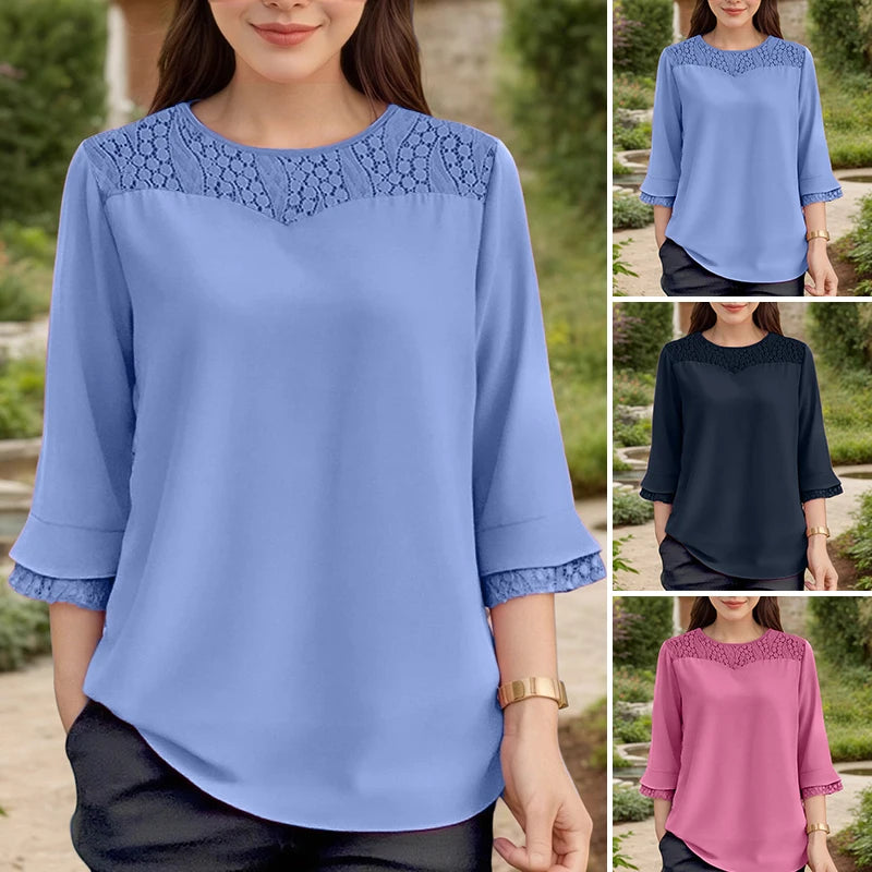 Women Autumn Patchwork Blouse 2025 ZANZEA Elegant Long Sleeve Tops Stylish Work Shirts Female Casual Loose Chemise Mujer Femme