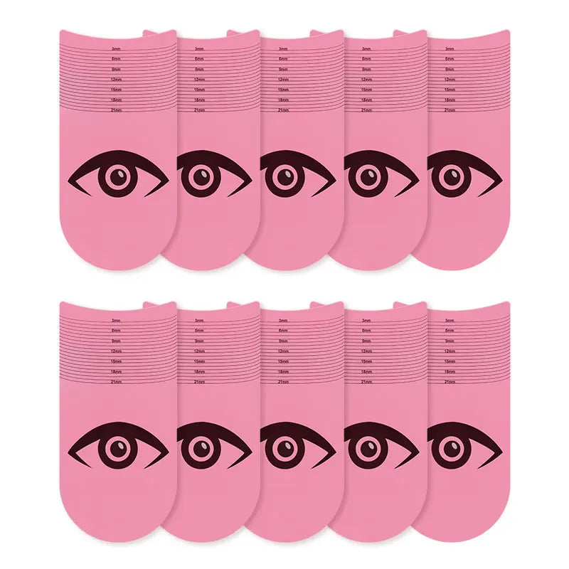 10Pcs Lash Length Measuring Ruler Portable Soft Plastic Ruler Makeup Tool Lashes Extension Growth Accessory