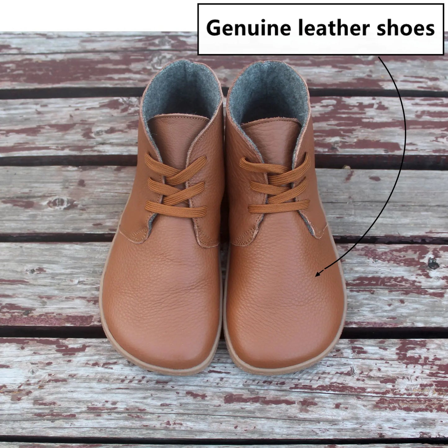 Barefoot Leather Boots With Wool Linning Inside For Women  man Zero Drop Wider Toes Box