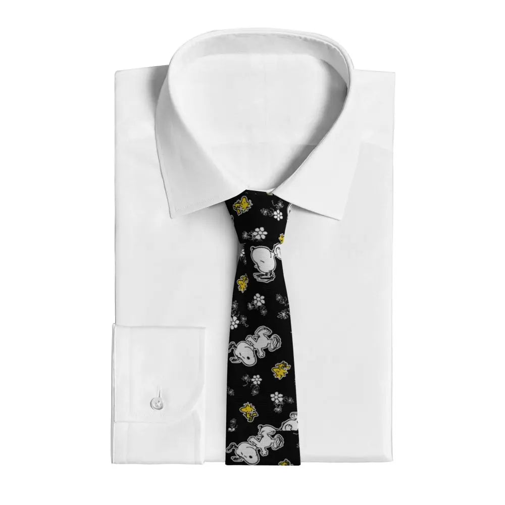 Snoopys & Woodstock Smile Giggle Laugh Neckties Silk 8 cm Neck Tie for Mens Shirt Accessories Cravat Wedding Accessories Office