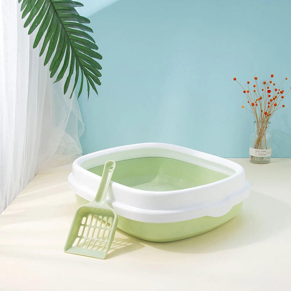 Pet semi enclosed thick cat litter box anti splash cat toilet large capacity cat litter box pet supplies cleaning supplies