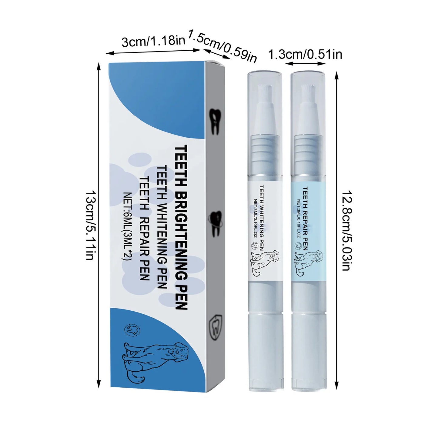 Pet Teeth Whitening Pen Set Pet Teeth Cleaning To Remove Tartar And Plaque 6ml