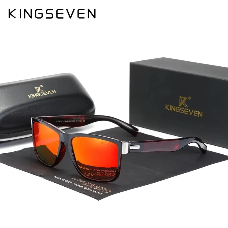 KINGSEVEN Polarized Lens Sun Glasses Women High Quality Retro Men Square Full Frame Decorative Glasses UV400 Goggles Eyewear