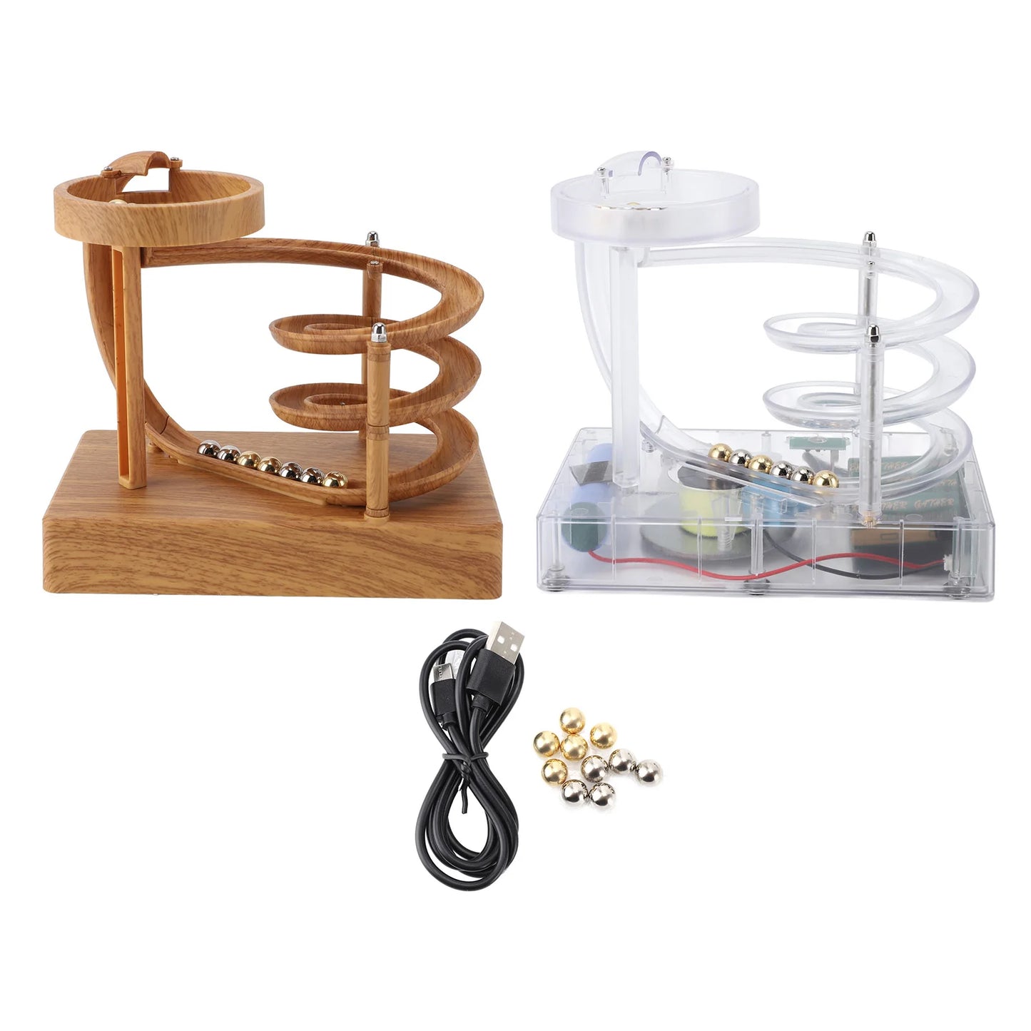 Kinetic Art Perpetual Motion Machine Ornament Desk Non Stop Rolling Ball Toy Science Physics Gadget Desktop Decoration