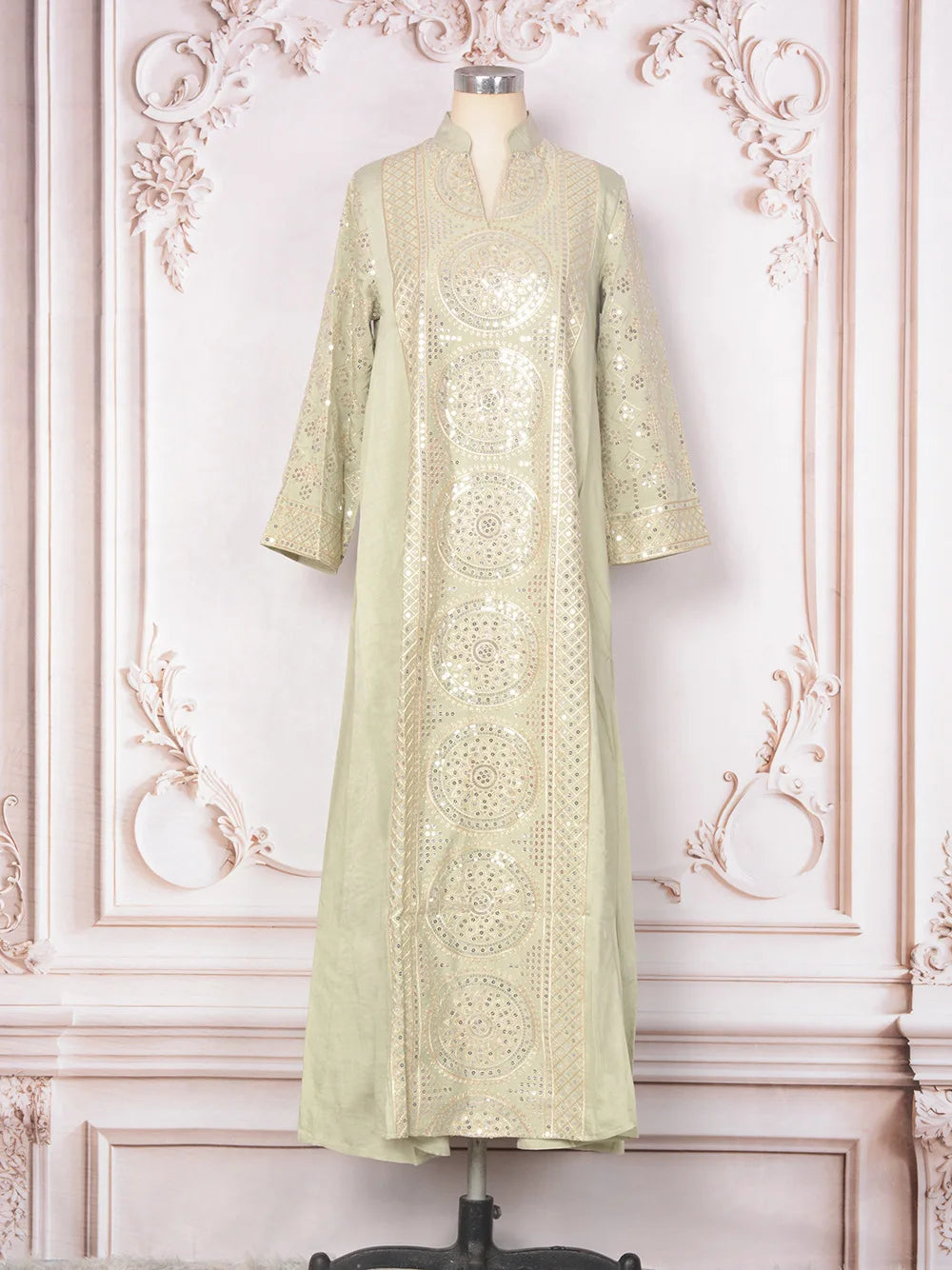 Women Elegant Dresses Eid Muslim Sequins Maxi Dress Jalabiya Morocco Party Robe Evening Dresses Dubai Abaya Kaftan Arab Vestidos