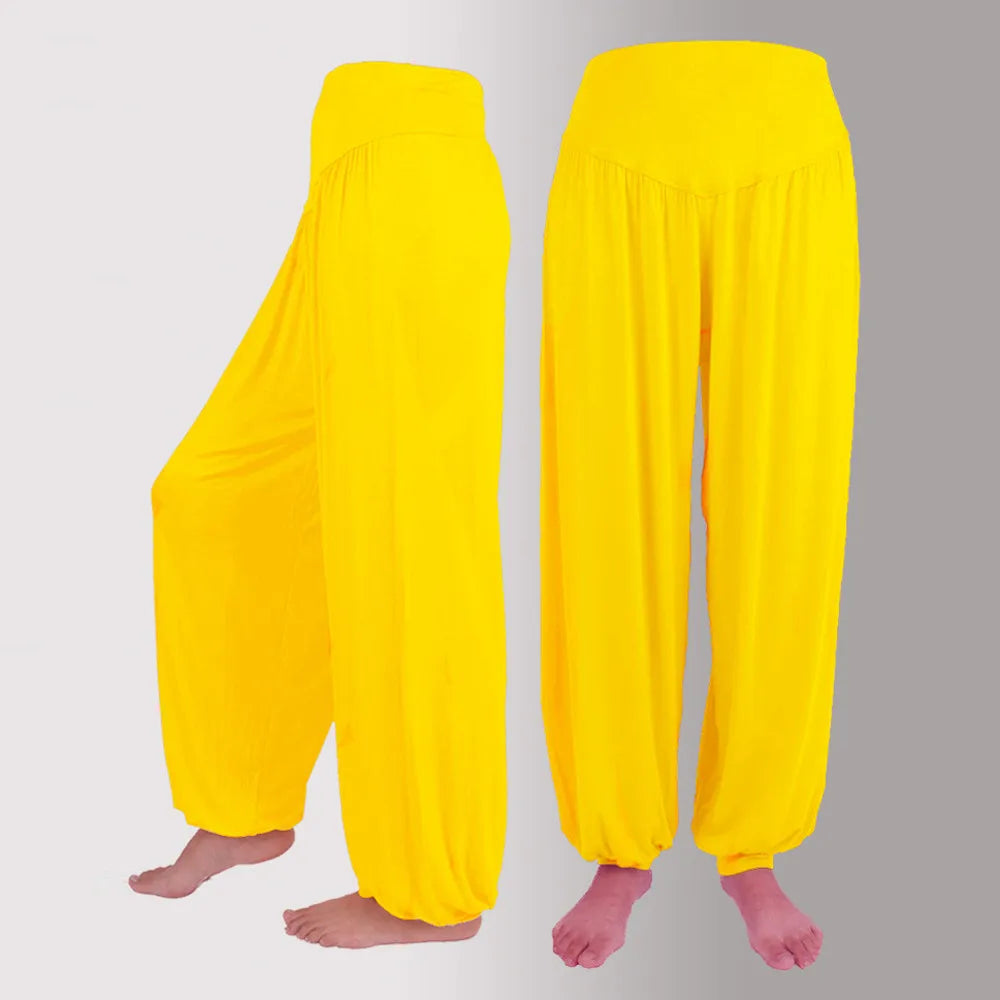 Women Elastic Loose Dance Yoga Pants Gym Workout Trousers Commute Sweat Pants High Waisted Female Clothing Calça Feminina