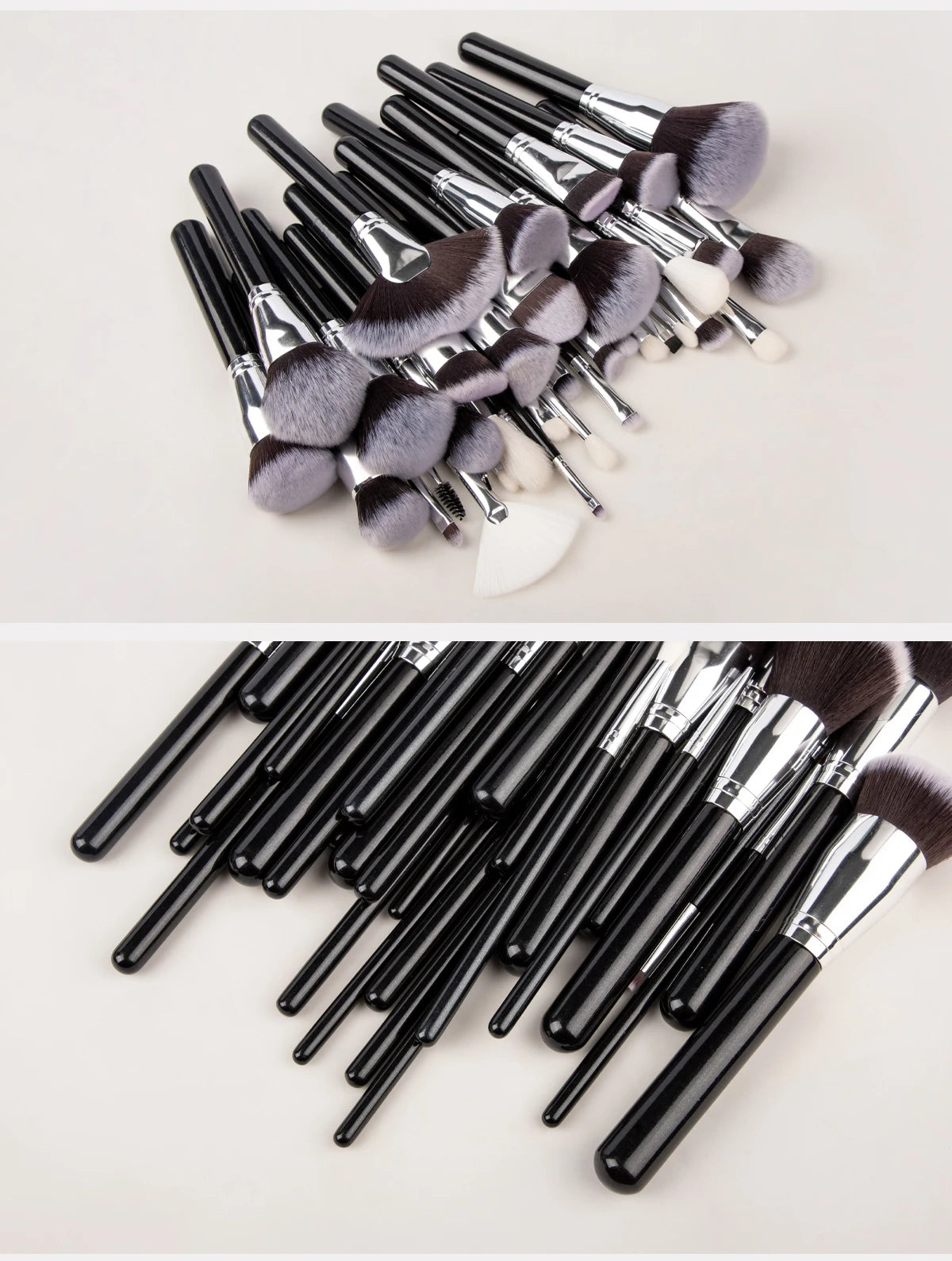 Professional 40Pcs Makeup Brushes Set Soft Synthetic Bristle Powder Blending Contour Eyebrow Eyeshadow Fan Foundation Brush