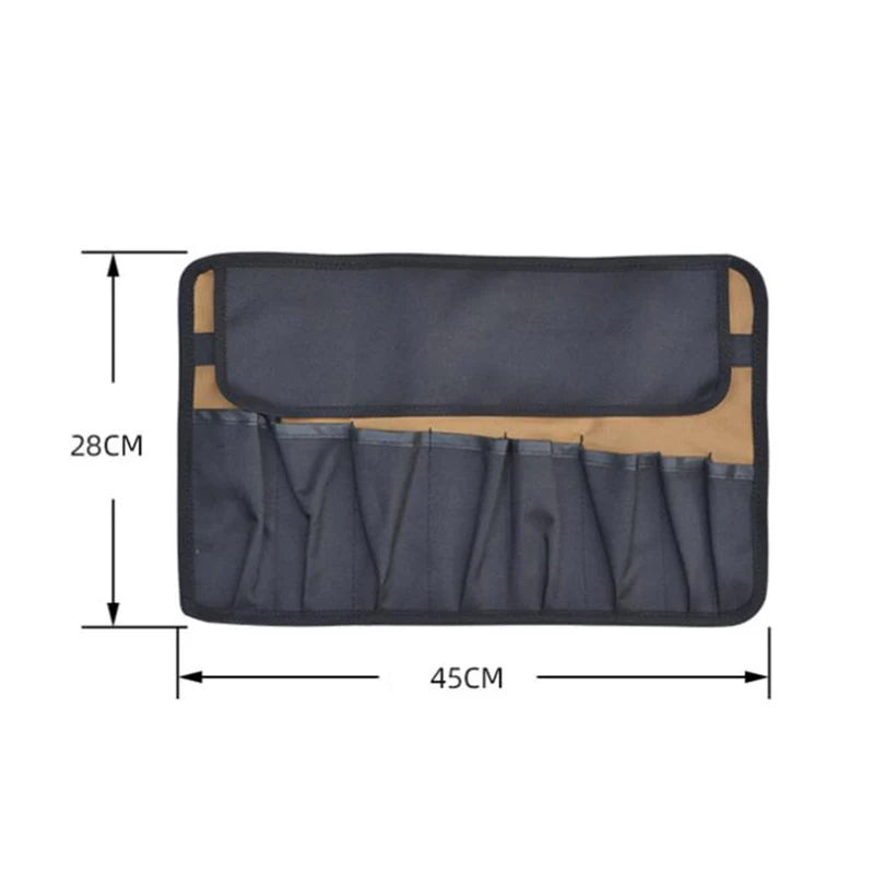 Pouch Bag for Tools; Made from Oxford Cloth; Convenient Roll-Up Design; Fits Wrench, Spanner, Hammer and More
