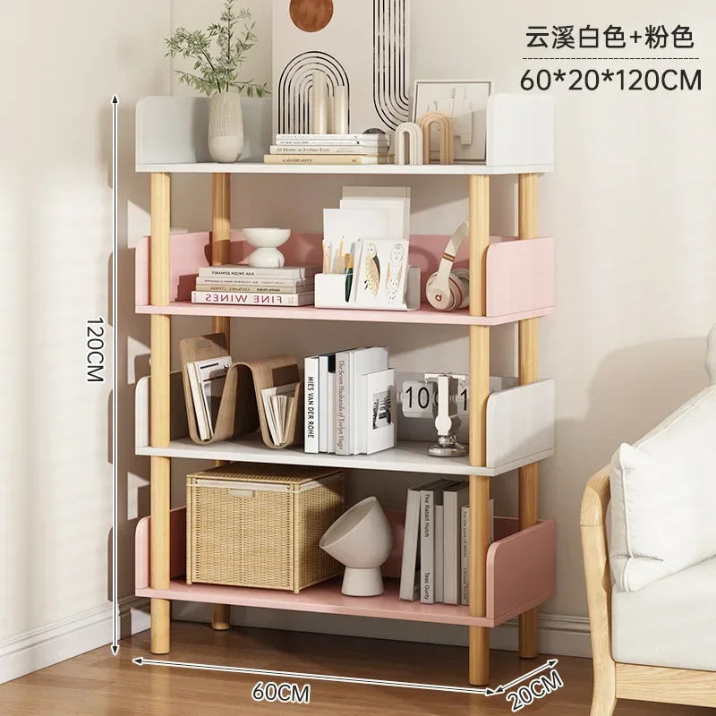 Modern Office Staggered 6-Shelf Luke Bookcase Storage Shelves  Kids Bookshelf Bookcase Display Libreria Mobile Library Furniture
