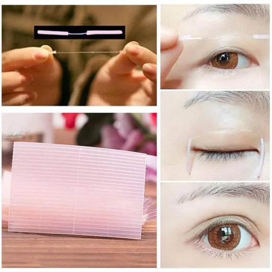 52Pcs Double Sided Super Stretch Invisible Double Eyelid Tape Makeup Tools Big Eyes Eyelid Stickers