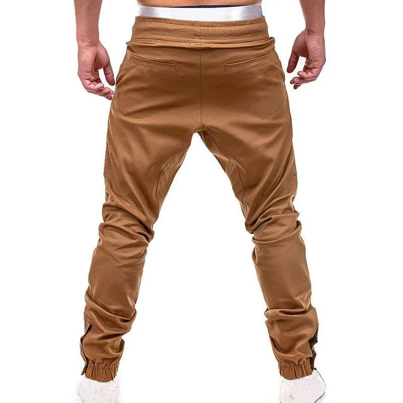 Men's Sports Pants Spring Autumn Trendy Versatile Casual Foot Trousers Fashionable Cotton Woven Sweatpants Men